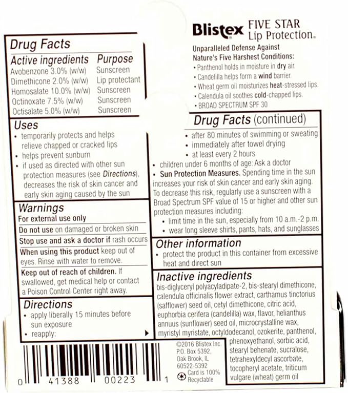 Blistex 5 Star Lip Protct Size