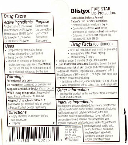 Blistex 5 Star Lip Protct Size