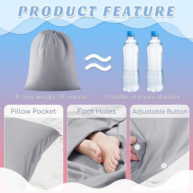 Irenare 2 Pcs Self Tanning Sleep Sack Self Tanning Sheets Protector Self Tan Sleep Bag Protect Sheets from Self Tanner Travel Camping Sheet Sleep Bag for Outdoor Travel Hotels(Pink, Grey)