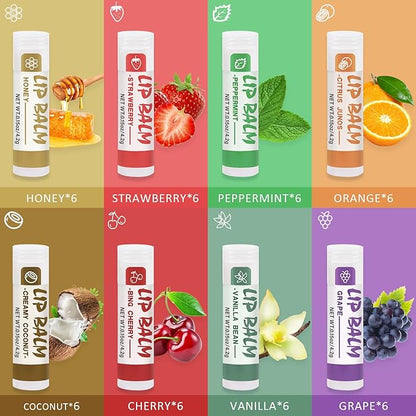 48 Pack Lip Balm, Natural Lip