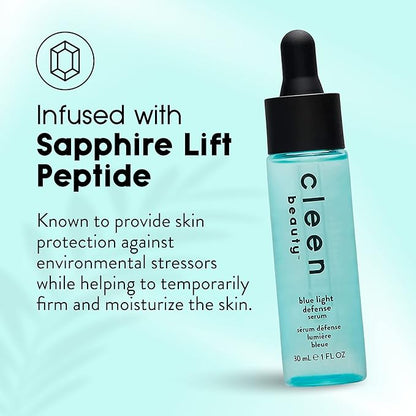 Cleen Beauty Blue Light Defense Serum | Facial Serum with Blue Light Protection Complex | Face Serum for Women | Serum for Face - Paraben Free | Skincare Products for Face | Hydrating Serum | 1 Fl Oz