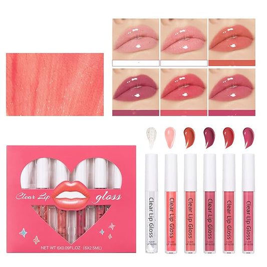 Hydrating Lip Gloss Set 6 Colors Moisturizing Glossy Hydrating