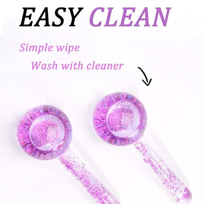 ICE BEAUTY BALLS for FACIAL, 2PCS Purple Facial Roller for Cold Facial Massage Face Roller Balls with Anti-Freeze Liquid to Reduce Puffiness, Pores, Wrinkles…