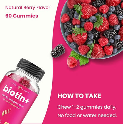 NutraChamps Biotin+ & Biotin. The Complete Duo for Hair, Skin and Nails.