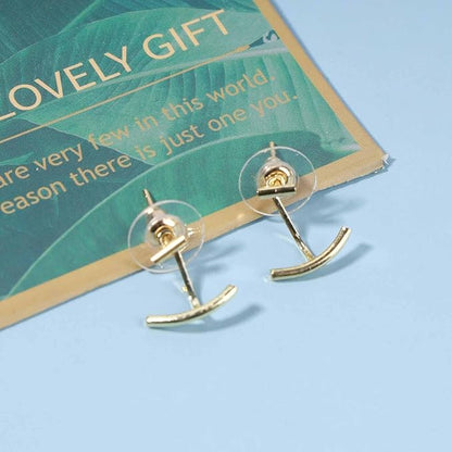 Boho Bar Ear Jacket Earrings Gold Stick Studs