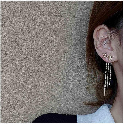 Boho Star Ear Jacket Earrings Gold