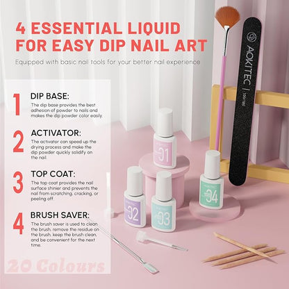 Aokitec 36PCS Dip Powder Nail