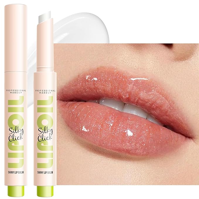 Clear shimmer glitter Lip Gloss Stick Moisturizing Lip Makeup Lip Plumper Gloss Lightweight Buildable Vegan Lipbalm Plumping Lipgloss For Women Girls Long-Lasting Dry Lip Care, 05#