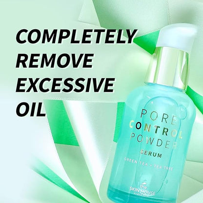 THE SKIN HOUSE 1.69 fl.oz Pore Control Powder Serum, Sebum Control, Soothing | Enlarged Pores, Oily Skin | Green Tea, Panthenol, Tea Tree | Lightweight, Korean Skincare, 50ml