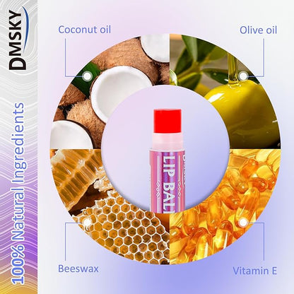 Dmsky Lip Balm 30 Pack, Colorful