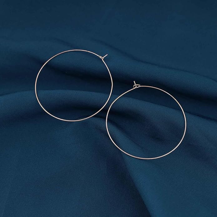 Vintage Circle Dangle Earrings Gold Large