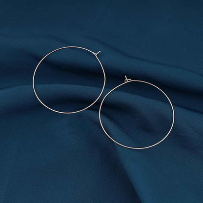 Vintage Circle Dangle Earrings Gold Large