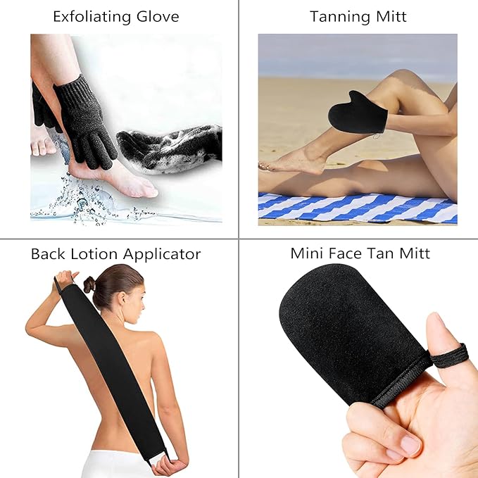 Self Tanning Mitt Applicator - KELILO Tanning Mitts Self Tanner mit 5 in 1, Self Tanner Mitt Applicator Self Tanning Glove for Self Tan Mitt Applicator, Self Tanner Glove Self Tan Glove Spray Tan Mitt