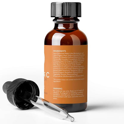 Pure Body Naturals Vitamin C Serum Dark Spot Corrector for Face, with Hyaluronic Acid and Vitamin E - Brightening Dark Spot Corrector Serum, 1 fl oz