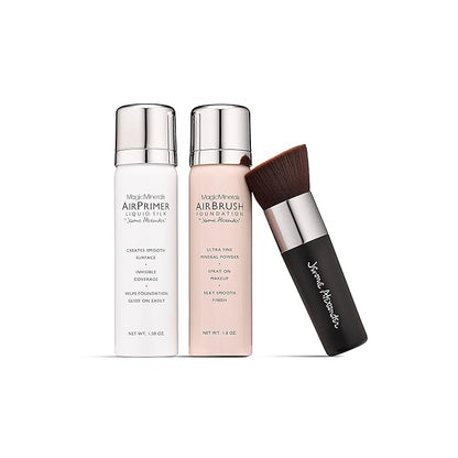 MagicMinerals AirBrush Foundation Set by Jerome Alexander – (Warm Beige)