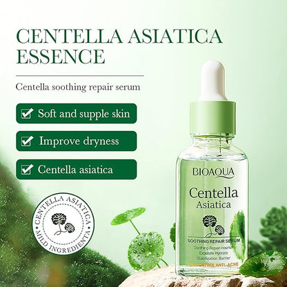 BIOAQUA Centella Asiatica Soothing Repair Facial Serum Nourish Oil Control Anti-Acne Face Skin Care 30ml / 1fl.oz