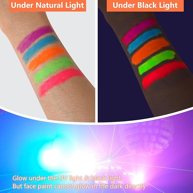 30PCS Glow in the Dark Body & Face Party Supplies