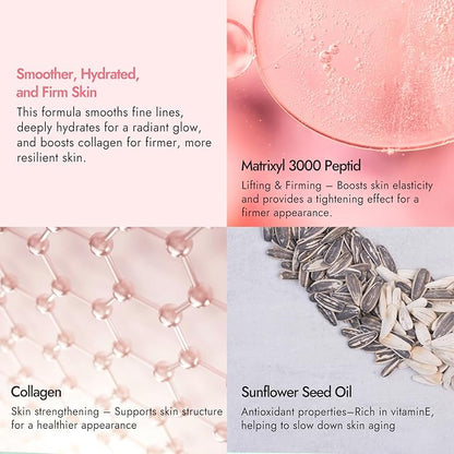 Complex Collagen Serum with Peptides (3oz) Lifting, Firming, and Skin-Supporting Formula for Plump, Youthful-Looking Skin, Easter Gift, Mother's Day Gifts