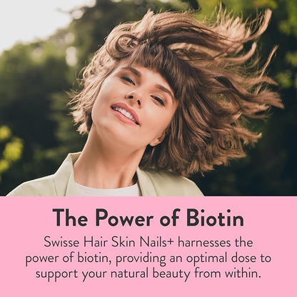 Swisse Biotin Hair Skin and Nails Supplement for Women & Men |5 Months Supply| Milk Thistle, Biotin, Vitamin C, Zinc & Iron| Supports Hair Growth &Collagen Production |Collagen Supplement| 150 Tablets