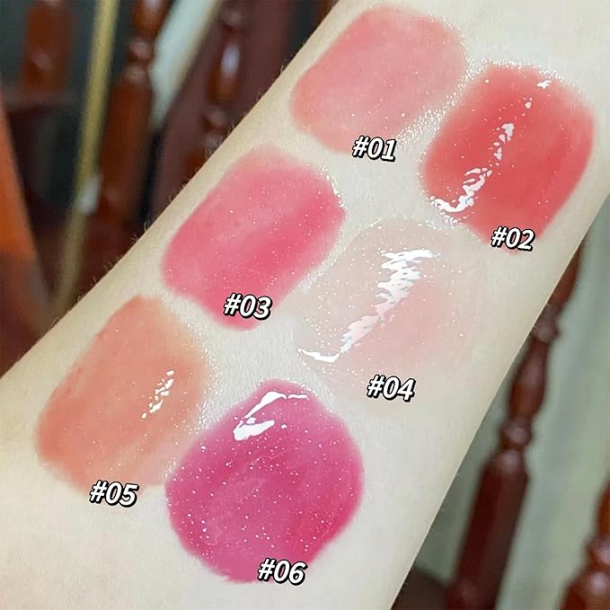 3 Colors Jelly Lipstick, Tinted Lip Gloss Heart Gloss
