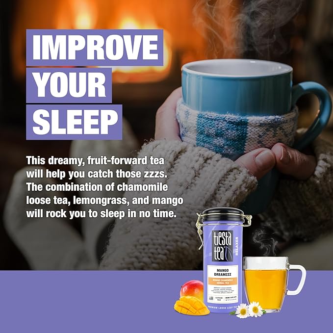 Tiesta Tea - Mango Chamomile Herbal Tea | Loose Leaf | Chamomile & Lemongrass Blend | Caffeine-Free | Brew Hot or Iced | Relaxing Blend | Brews Up to 50 Cups | 3 Ounce Refillable Tin
