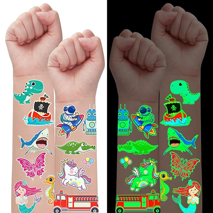 700+Pcs Luminous Tattoos For Kids, Glow In The 60 Sheets