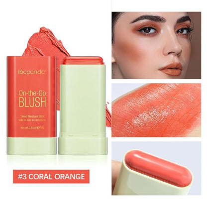 MEICOLY Multi Use Makeup Blush Stick,On-the-Go 2-in-1 Lip