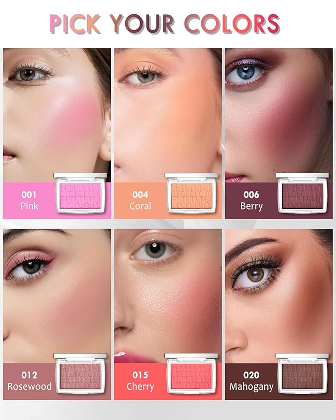 Powder Blush Palette, Matte Powder Makeup Blush for Enhancing -#Berry