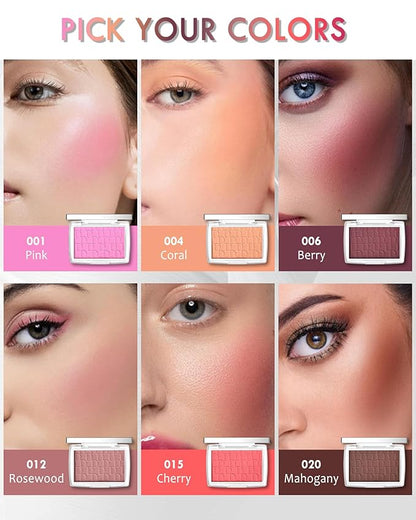 Powder Blush Palette, Matte Powder Makeup Blush for Enhancing -#Berry