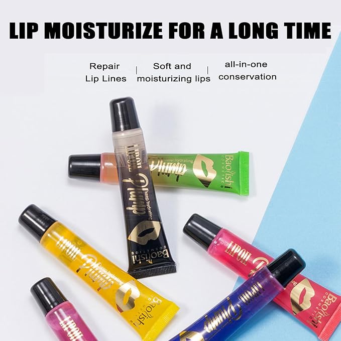 Plumping Lip Oil Set, Clear Lip Gloss for Lip Care, Fruit Flavour Hydrating Lip Glow Oil Toot Lip Oil, Nourishing, Non-sticky