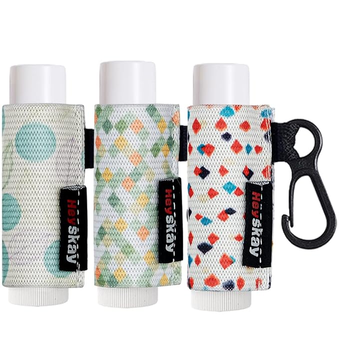 3pcs Lip Balm Holder Sleeves Keychain (Geometric