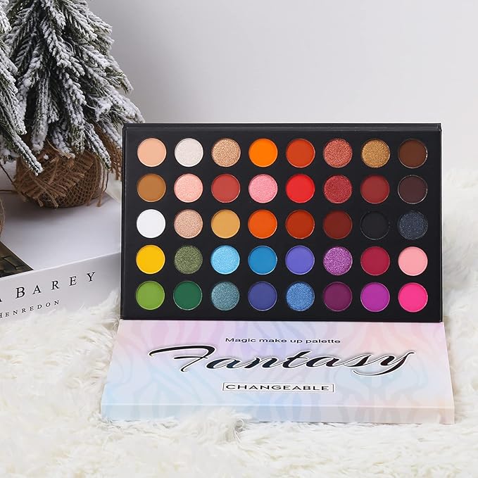 Highly Pigmented Eye Makeup Palette, Matte Shimmer Metallic