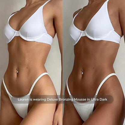 Loving Tan Deluxe Bronzing Mousse, Ultra Dark-Streak Free, Natural looking, Professional Strength Sunless Tanner- Up to 5 Self Tan Applications per Bottle, Cruelty Free, Naturally Derived DHA- 4 FL Oz