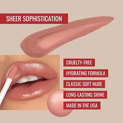 Runway Rogue Classic Lip Gloss, Medium-Sheer Nude Hydrating Rogue