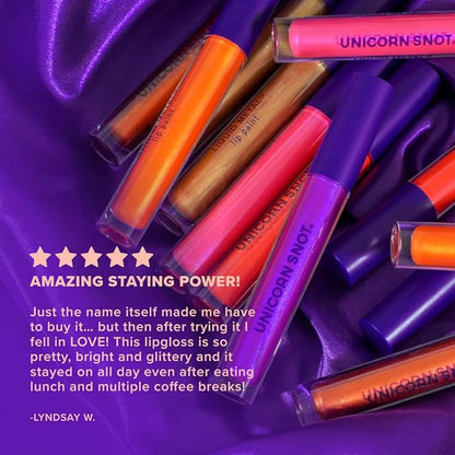 Unicorn Snot Liquid Metal Lip Paint - Metallic Lip Gloss - Non-drying, Long-lasting Liquid Lipstick, Intense Pigment Lip Color with Metallic Shimmer - Vegan, Cruelty-Free Lip Makeup, Bright Red (Lava)