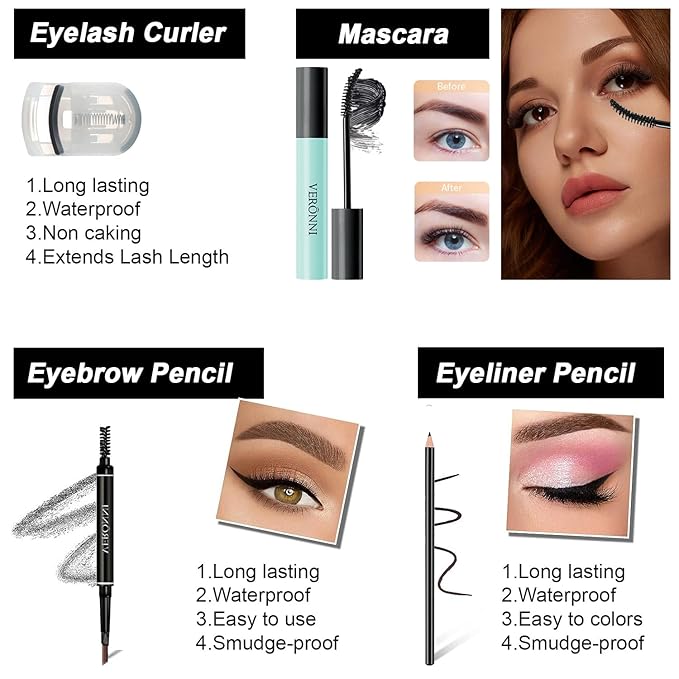 VERONNI All in One Makeup Kit,Eye Face Lips