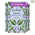 Pukka Organic Tea Bags, Peace Herbal Tea with Spearmint, Ashwagandha, and Hemp Seed Oil, Perfect for Balanced Tranquility, Caffeine Free, 20 Count (Pack of 4), 80 Bags