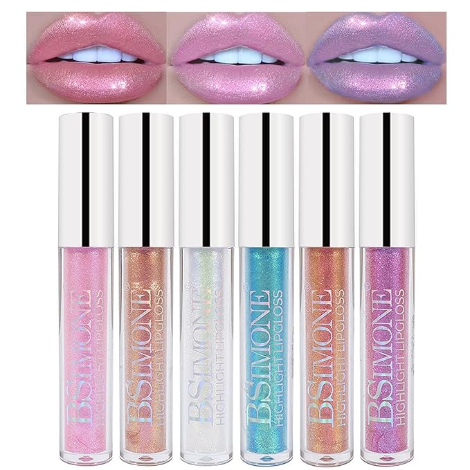 Glitter Liquid Lipsticks Set 6 Colors Neon Diamond Glitter