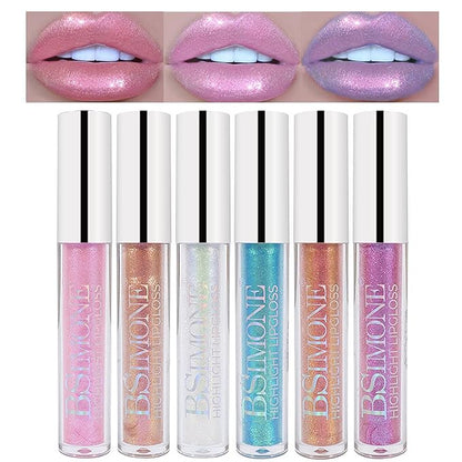 Glitter Liquid Lipsticks Set 6 Colors Neon Diamond Glitter