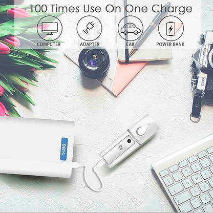 GIVERARE 2 Pack Nano Facial Steamer, Handy Mini Mister with Mirror, USB Rechargeable Mist Sprayer, Visual Water Tank Moisturizing&Hydrating for Face, Makeup, Skin Care, Eyelash Extensions-White