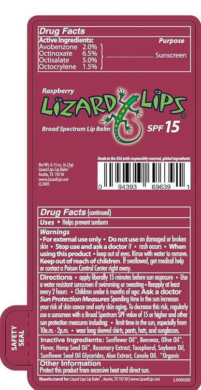 Lizard Lips SPF 15 Lip Balm