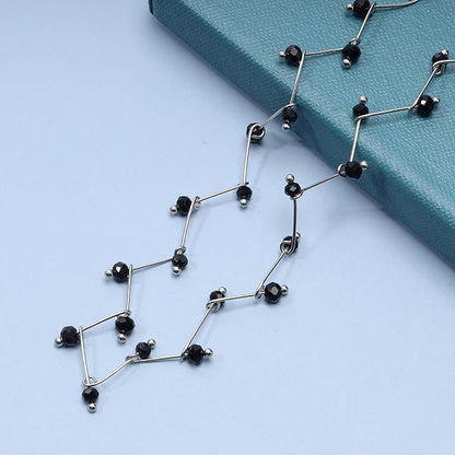 Black Crystal Choker Necklace Short Black
