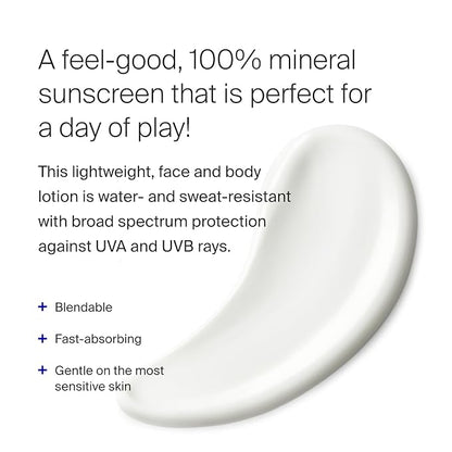 Supergoop! PLAY 100% Mineral Lotion - 1 fl oz - Broad Spectrum SPF 50 Sunscreen for Face & Body - Lightweight, Fast Absorbing + Water-Resistant - With Green Algae