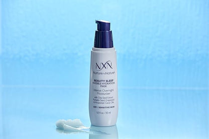 NXN Beauty Sleep Invisible Overnight Moisturizer Super Hydrating Face Mask Natural Anti-Aging Formula for Dry/Sensitive Skin, 1 Fl Oz…