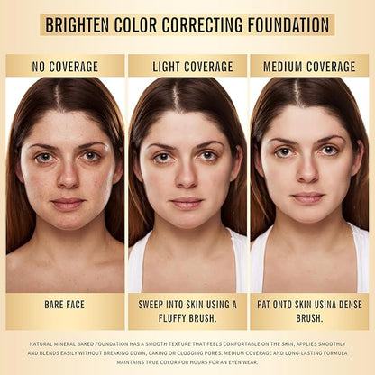 KIMUSE Lighting Glow Baked Foundation, Brighten Color, Color Natural Finish