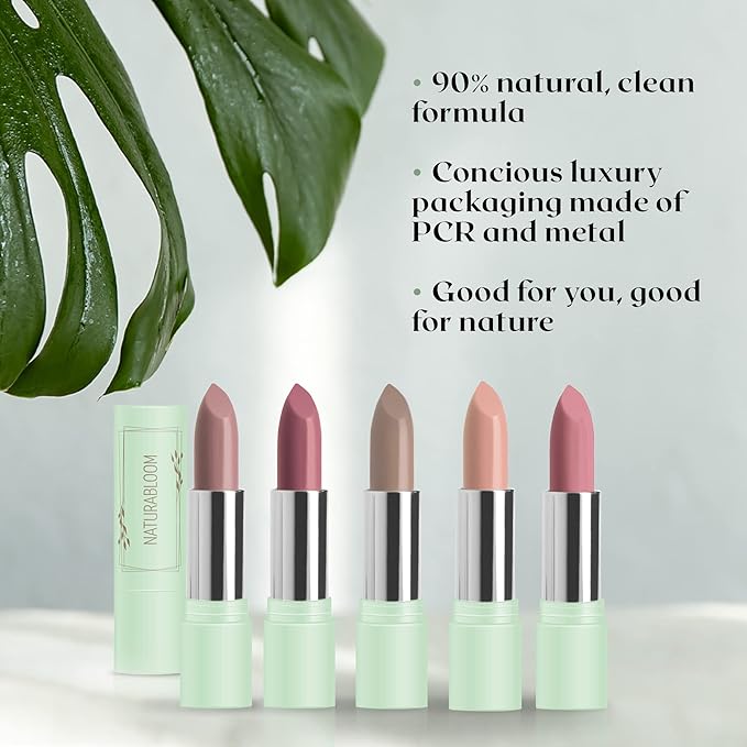 Vegan Lipstick (Hazel) - Sensational One-Stroke Long Lasting Lipstick from Natural Oils & Butters Full-Coverage Lip Color with Shea Butter & Coconut Extact - Premium Hydrating Lipsticks