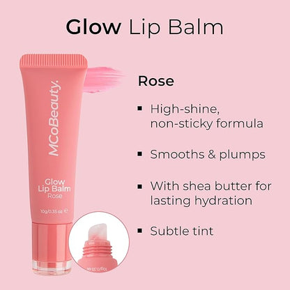 MCoBeauty Glow Lip Balm, Rose, Nourishing