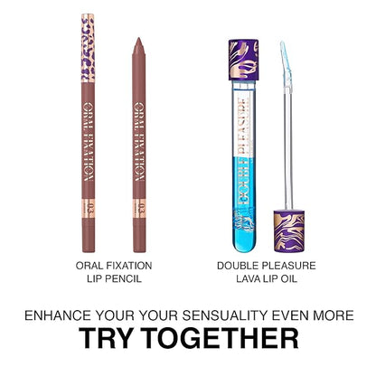 Double Pleasure Lip Oil - Moisturizing Lip Gloss for Women - Softening Glow Lip Plumper Gloss - Hydrating Lip Glow Oil - Plumping Lip Gloss Oil with Silicone Applicator (Skinny-Dipping)
