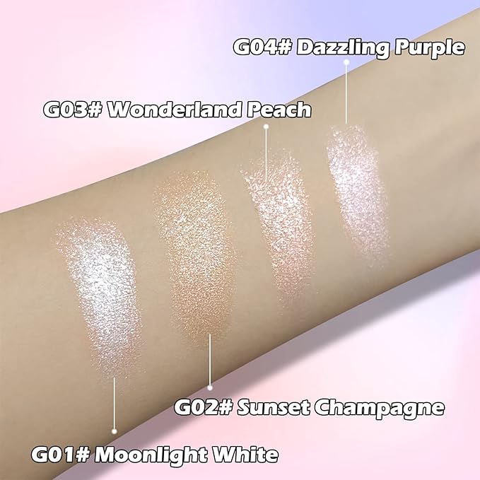 Erinde White Purple Shimmer Glitter Highlighter Highlight Makeup