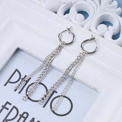 Vintage Layered Chain Dangle Earrings Long